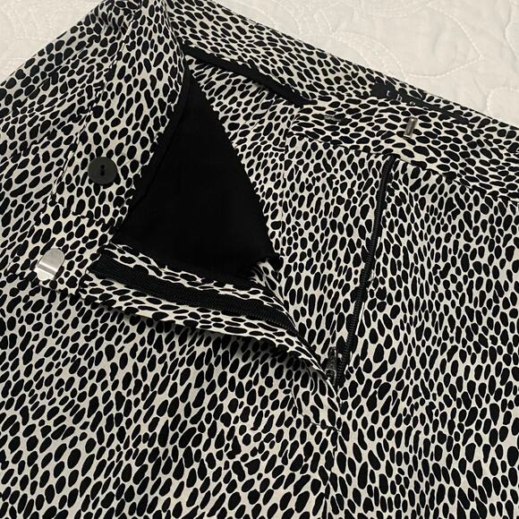 Theory Silk Animal Print Cuffed Ankle Crop Pants Women’s Size 4 Business Career - Picture 4 of 12
